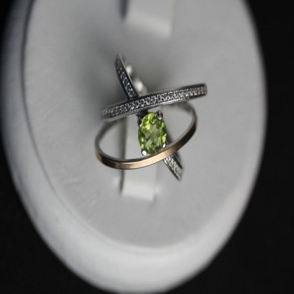 Перстень 456 хризоліт Rh Timofeev