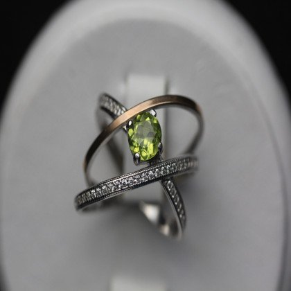 Перстень 456 хризоліт Rh Timofeev 2