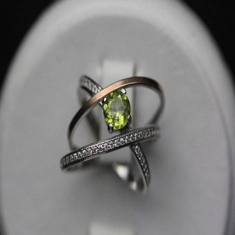 Перстень 456 хризоліт Rh Timofeev