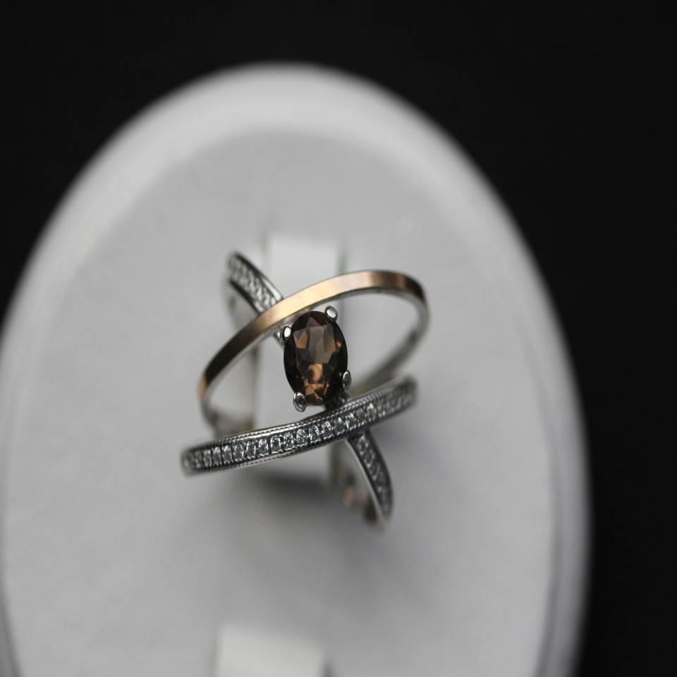 Перстень 456 раухтопаз Rh Timofeev