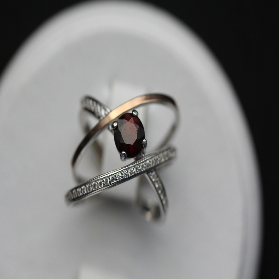 Перстень 456 гранат Rh Timofeev