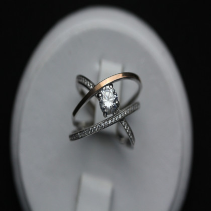 Перстень 456 цирконій білий Rh Timofeev