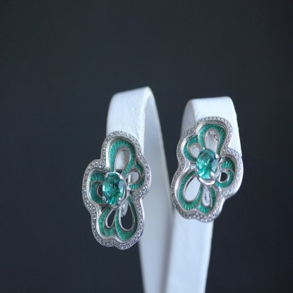 Сережки 462 альпініт смарагд Rh Timofeev