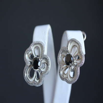Сережки 462 цирконій чорний Rh Timofeev