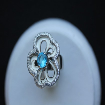 Перстень 462 альпініт блакитний Rh Timofeev