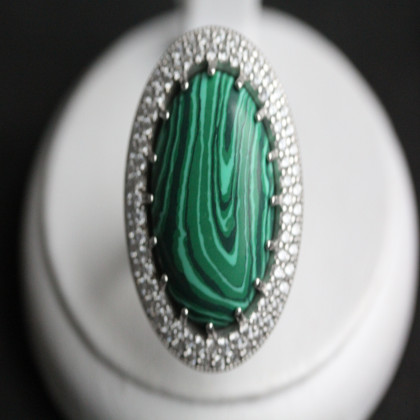Перстень 476 малахіт імітація Rh Timofeev