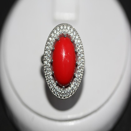 Перстень 476(2) корал імітація Rh Timofeev 2