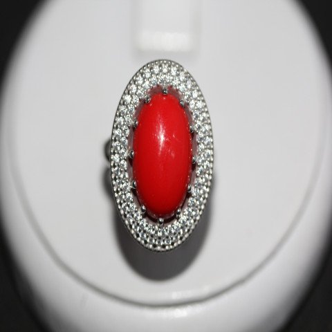 Перстень 476(2) корал імітація Rh Timofeev