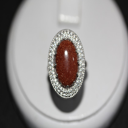 Перстень 476(2) авантюрин золотий Rh Timofeev