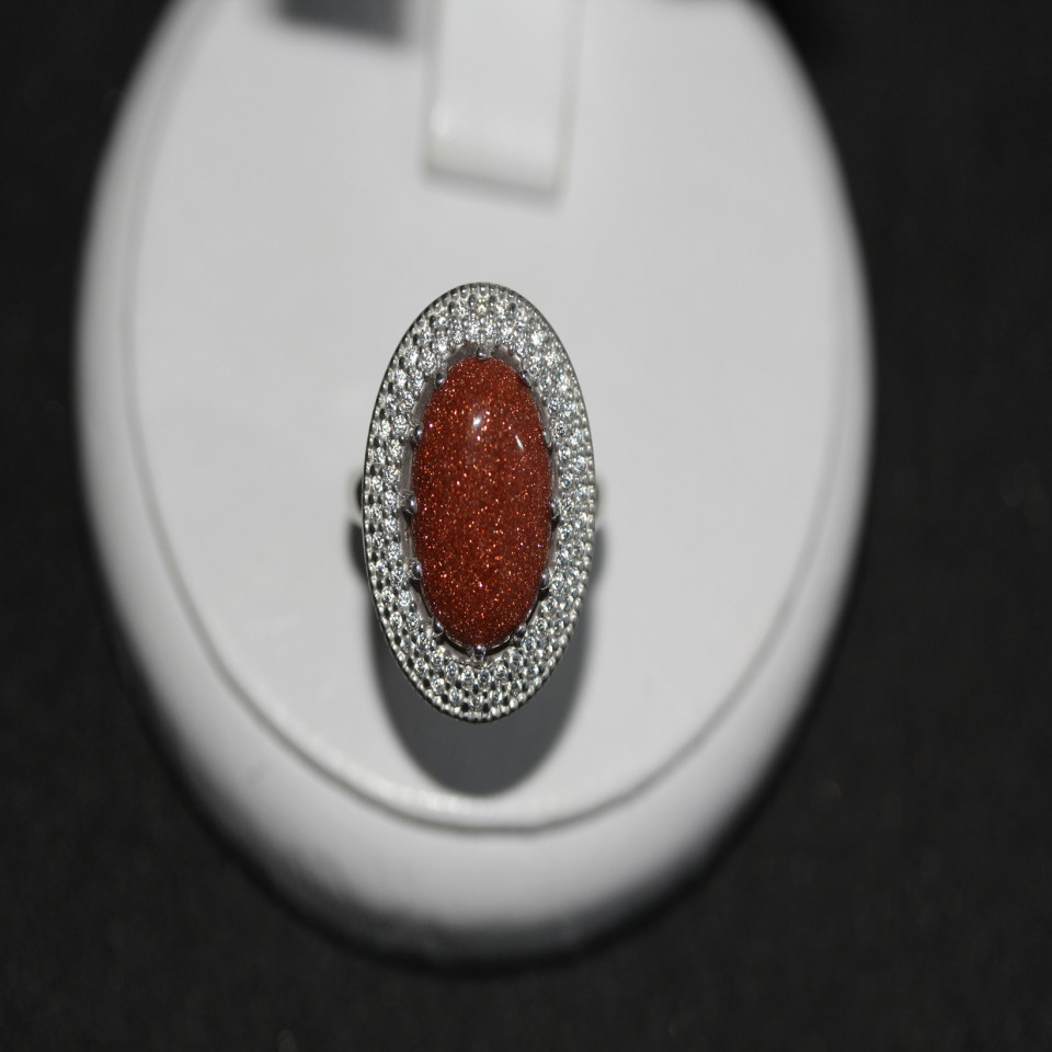 Перстень 476(2) авантюрин золотий Rh Timofeev