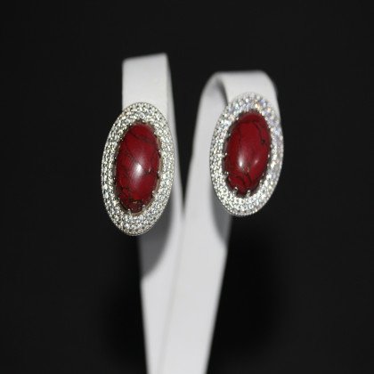 Сережки 476 яшма імітація Rh Timofeev