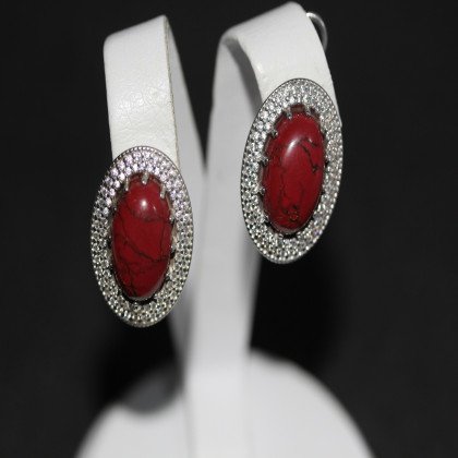 Сережки 476 яшма імітація Rh Timofeev 2
