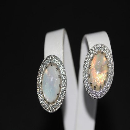 Сережки 476 опал імітація Rh Timofeev