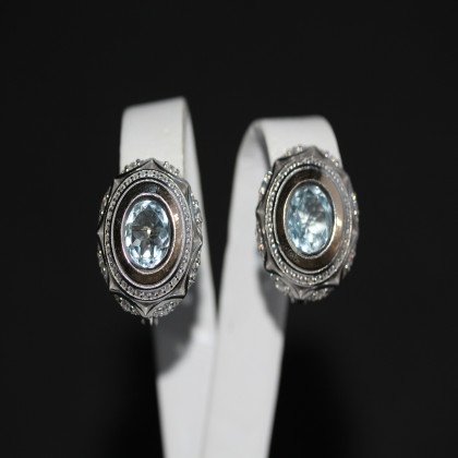 Сережки 488 топаз Rh Timofeev