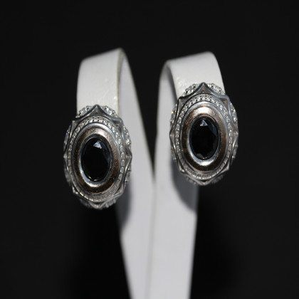 Сережки 488 цирконій чорний Rh Timofeev