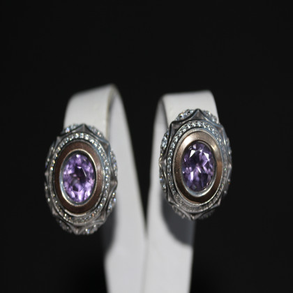 Сережки 488 аметист Rh Timofeev
