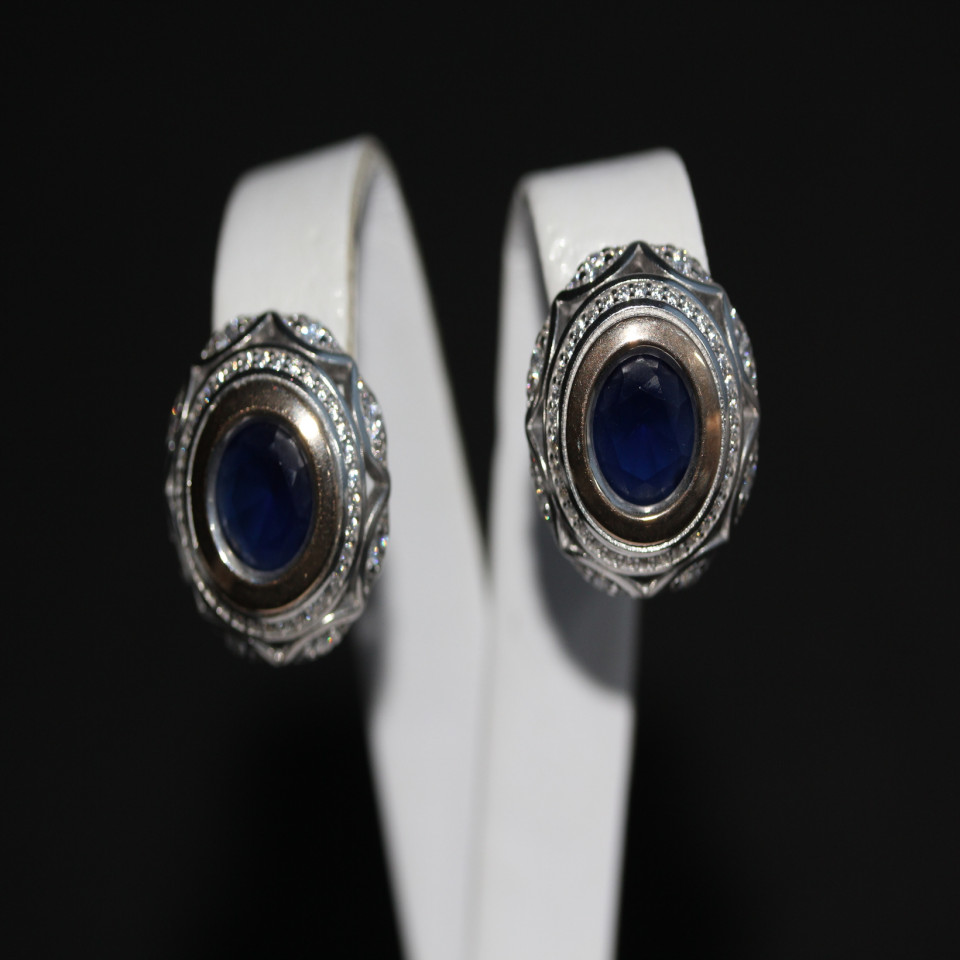 Сережки 488 альпініт синій Rh Timofeev