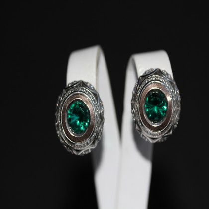 Сережки 488 альпініт смарагд Rh Timofeev