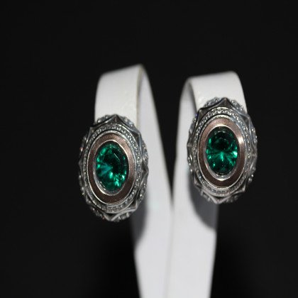 Сережки 488 альпініт смарагд Rh Timofeev