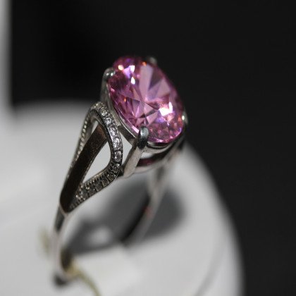 Перстень 489 цирконій рожевий Rh Timofeev 2