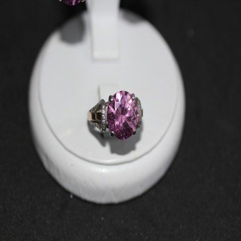 Перстень 489 цирконій рожевий Rh Timofeev