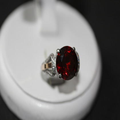 Перстень 489 цирконій червоний Rh Timofeev