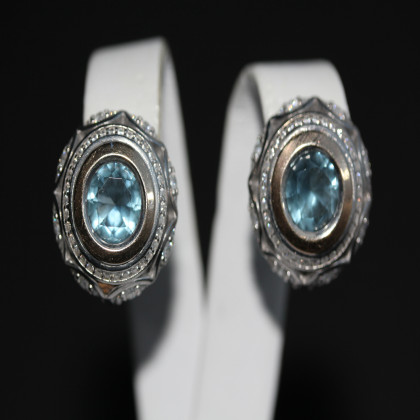 Сережки 488 кварц океан Rh Timofeev