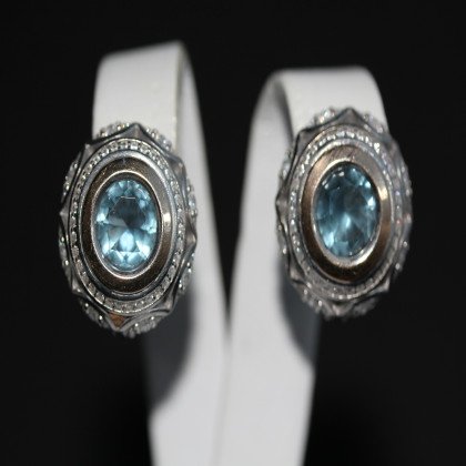 Сережки 488 кварц океан Rh Timofeev