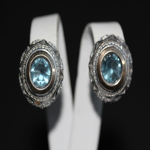 Сережки 488 кварц океан Rh Timofeev