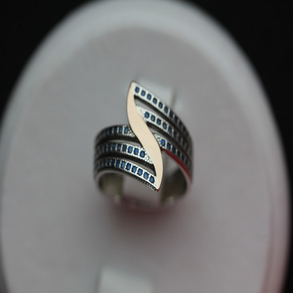 Перстень 490 цирконій блакитний Rh Timofeev