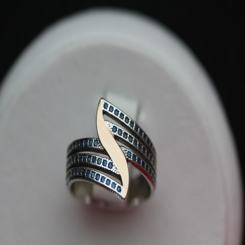 Перстень 490 цирконій синій Rh Timofeev