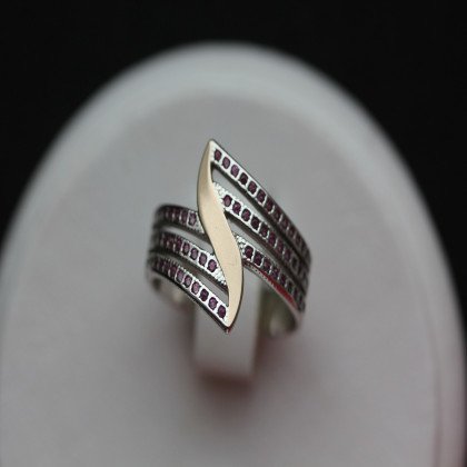 Перстень 490 цирконій червоний Rh Timofeev