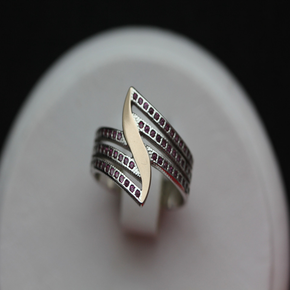 Перстень 490 цирконій червоний Rh Timofeev
