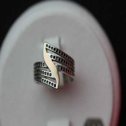 Перстень 490 цирконій чорний Rh Timofeev