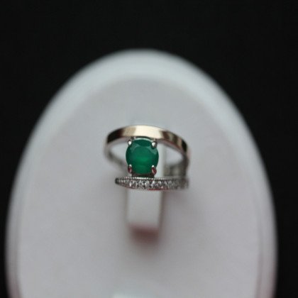 Перстень 496 агат зелений Rh Timofeev