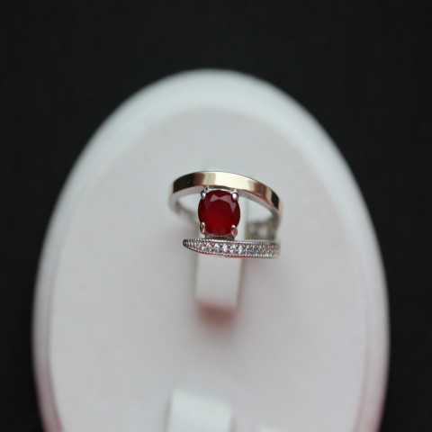 Перстень 496 альпініт червоний Rh Timofeev