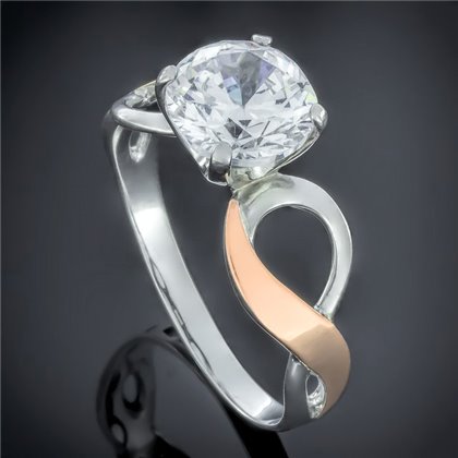 Перстень 510 цирконій білий Rh Timofeev