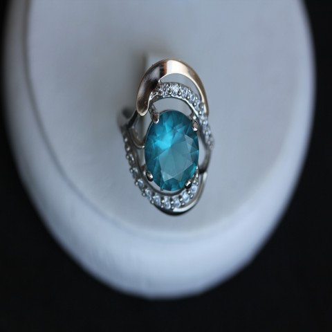 Перстень 301 кварц зелений Rh Timofeev