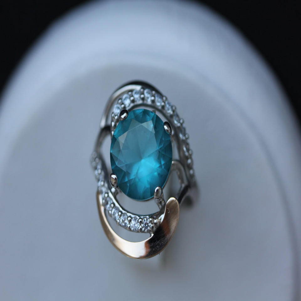 Перстень 301 кварц зелений Rh Timofeev