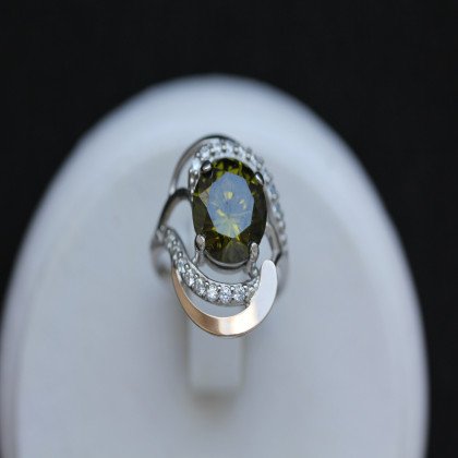 Перстень 301 цирконій олива Rh Timofeev