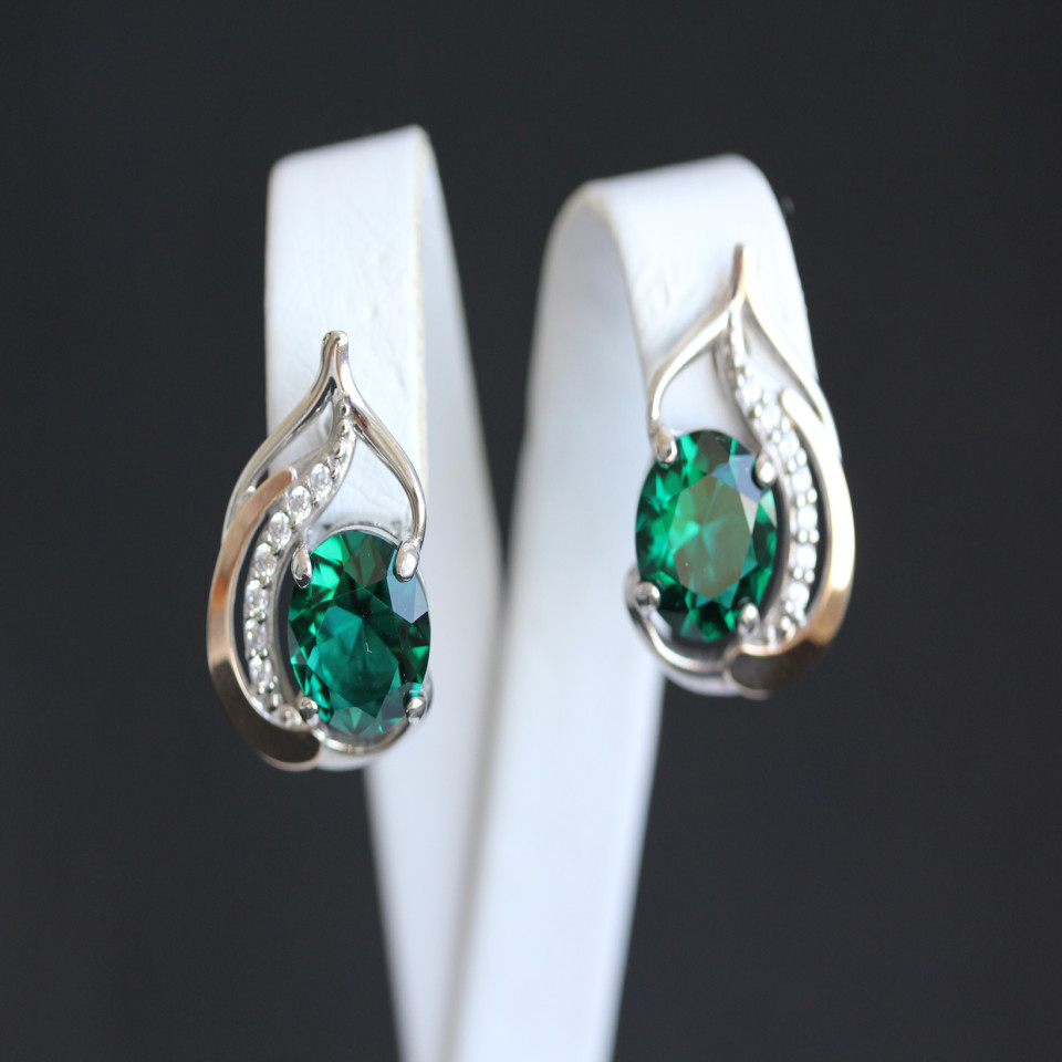 Сережки 301 альпініт смарагд Rh Timofeev