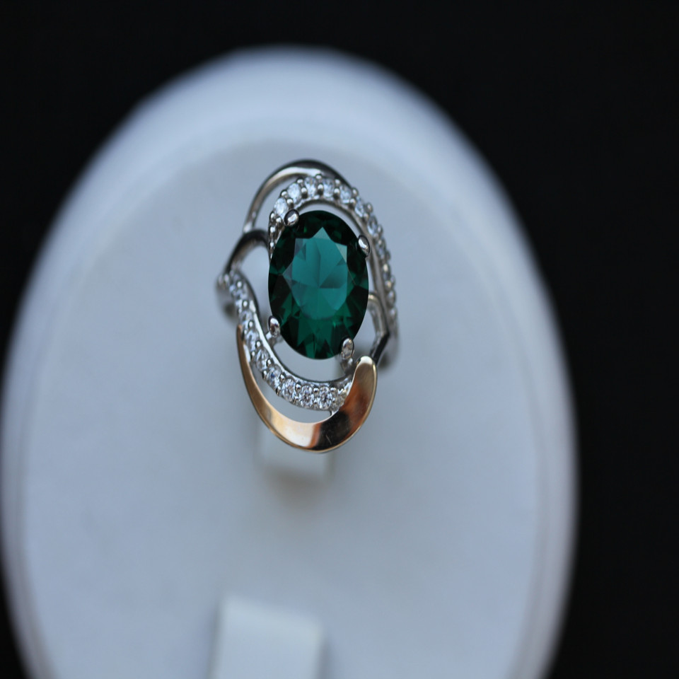 Перстень 301 альпініт смарагд Rh Timofeev