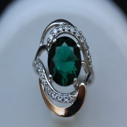 Перстень 301 альпініт смарагд Rh Timofeev