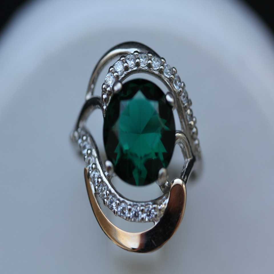Перстень 301 альпініт смарагд Rh Timofeev
