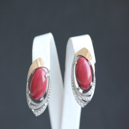 Сережки 305 яшма імітація Rh Timofeev