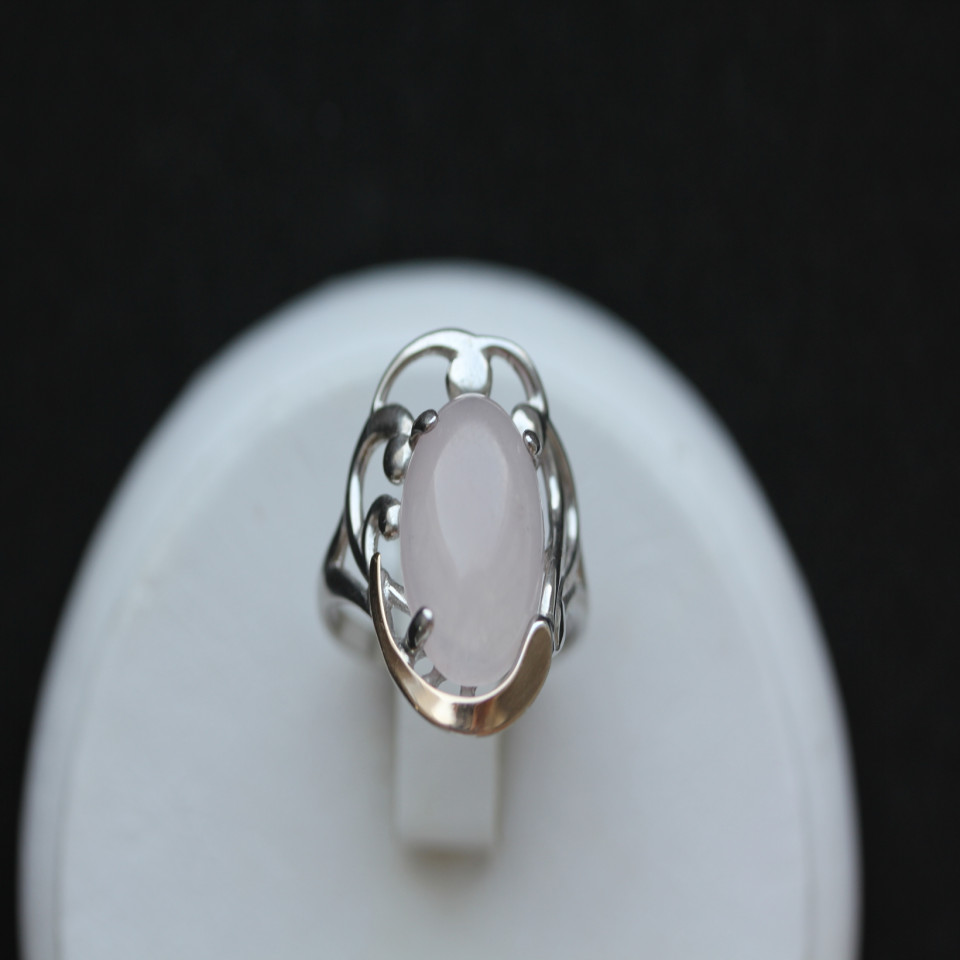 Перстень 306 кварц рожевий Rh Timofeev