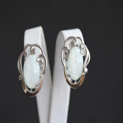 Сережки 306 опал імітація Rh Timofeev