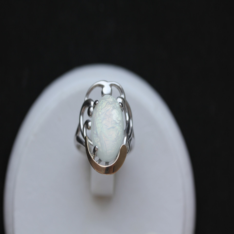 Перстень 306 опал імітація Rh Timofeev