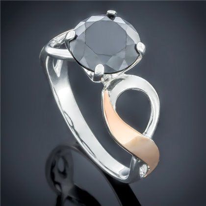 Перстень 510 цирконій чорний Rh Timofeev