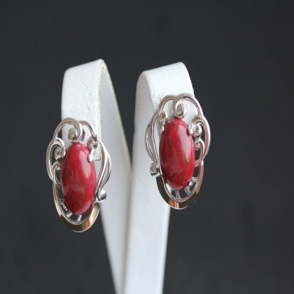 Сережки 306 яшма імітація Rh Timofeev